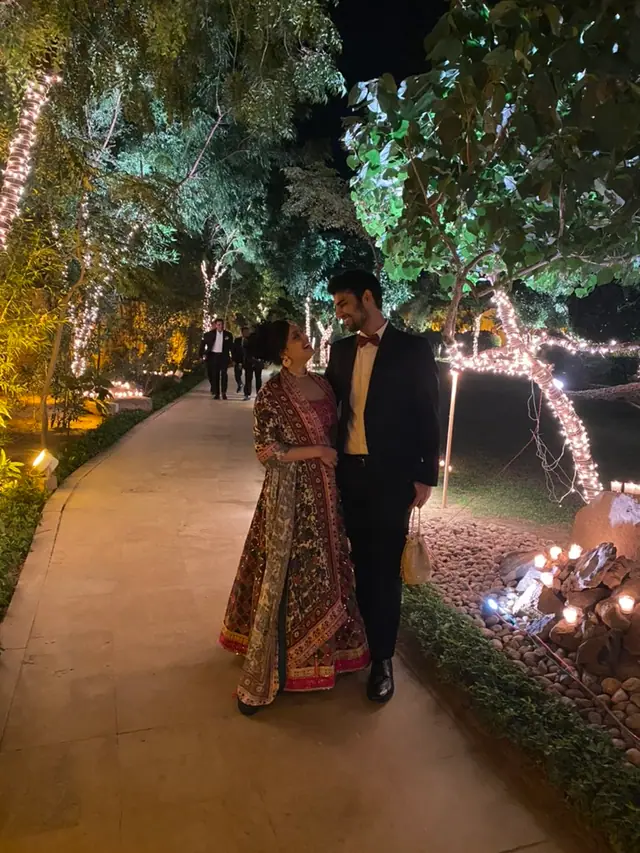 Nina and Jason candid moment